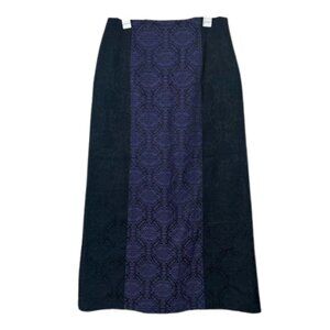 Vintage morbid threads jacquard a-line maxi skirt 90s grunge L goth
